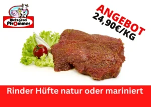 Wochenangebote Rinderhüfte natur oder mariniert