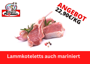 Lammkoteletts auch mariniert – 22,90€ pro kg